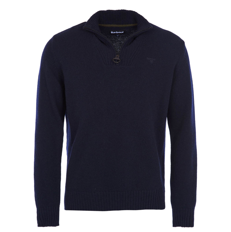 Barbour Mens Essential Lambswool Half Zip Jumper Navy Northern