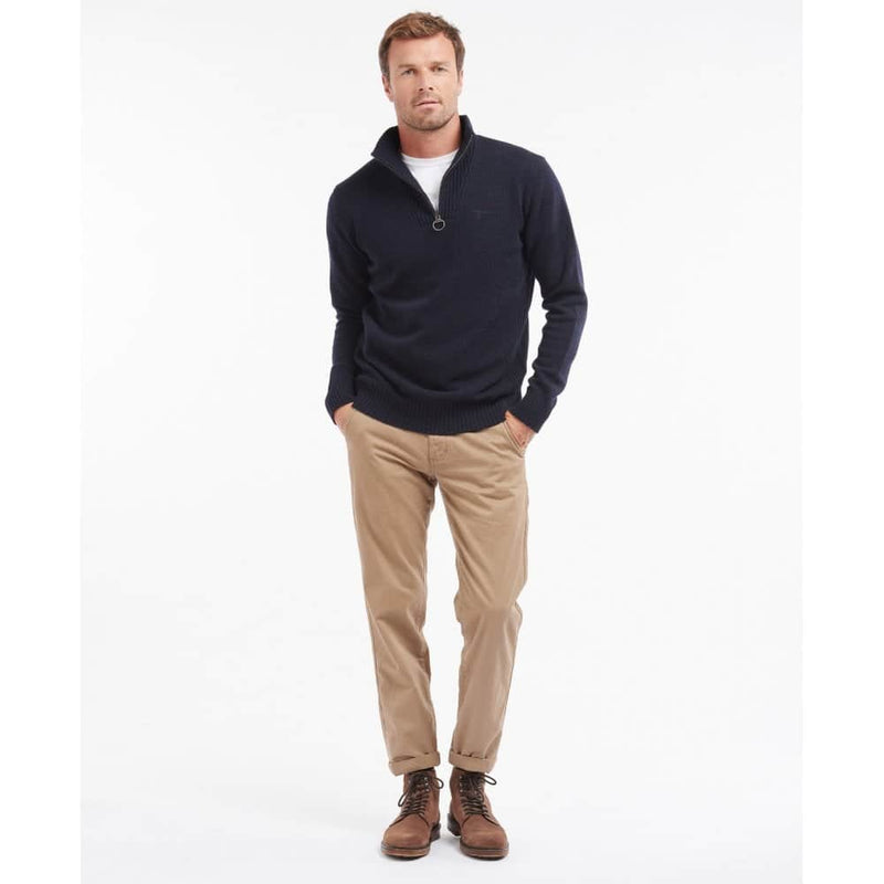 Barbour Mens Essential Lambswool Half Zip Jumper Navy Northern