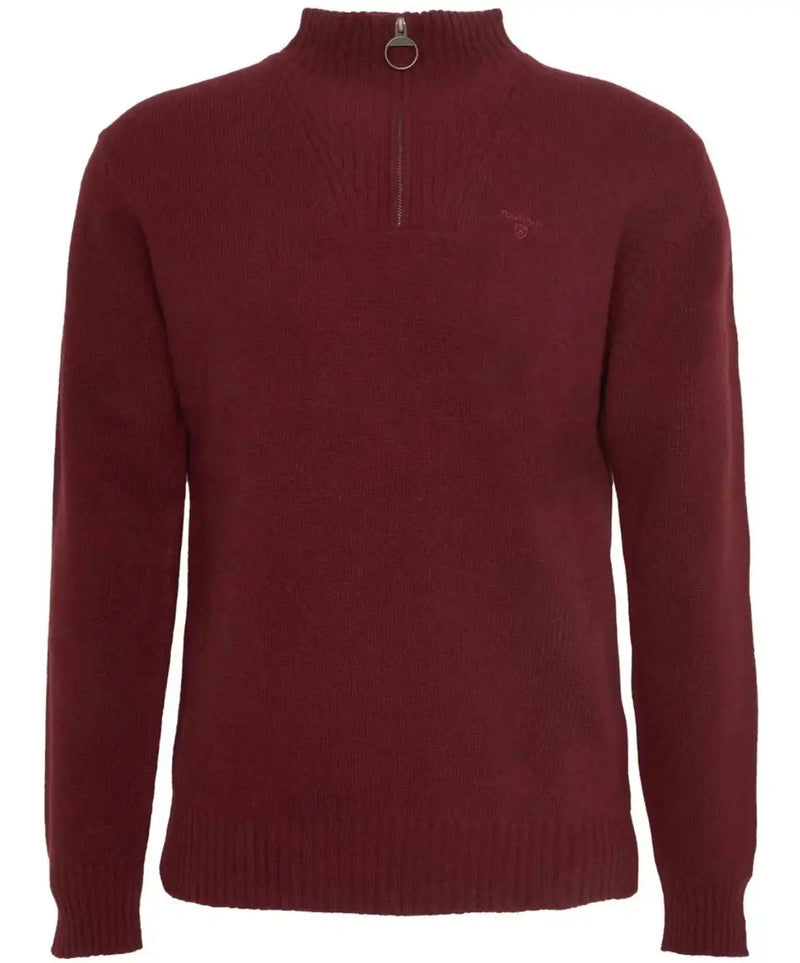 Barbour Mens Essential Lambswool Half Zip Ruby Red Northern Ireland