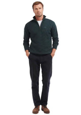 Barbour Mens Essential Lambswool Half Zip Seaweed Mix Green Northern