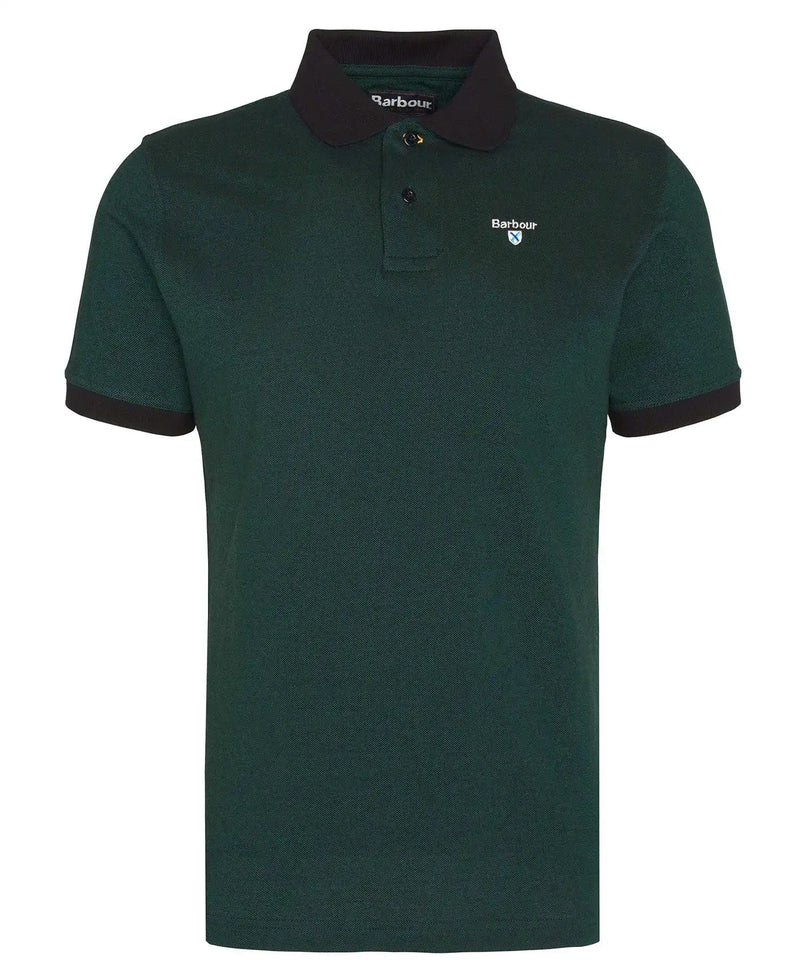 Barbour Mens Essential Sports Mix Polo Shirt Evergreen Northern