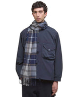 Barbour Mens Galingale Tartan Scarf Grey Midnight Tartan Northern