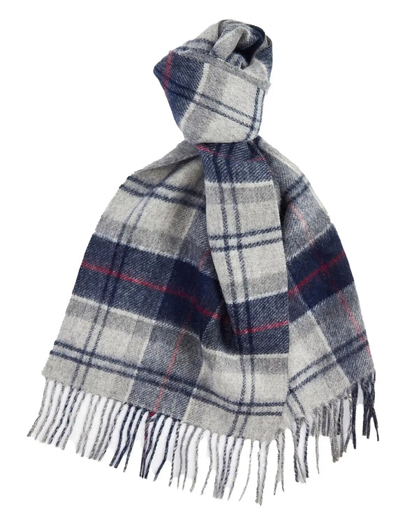 Barbour Mens Galston Lambswool Tartan Scarf Blue Granite Northern