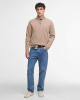 Barbour Mens Grangetown Half Zip Knitted Jumper Washed Stone Northern