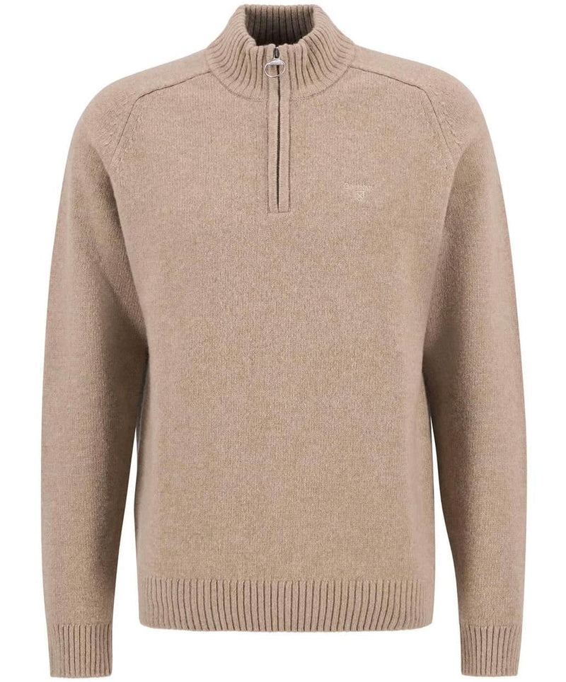 Barbour Mens Grangetown Half Zip Knitted Jumper Washed Stone Northern