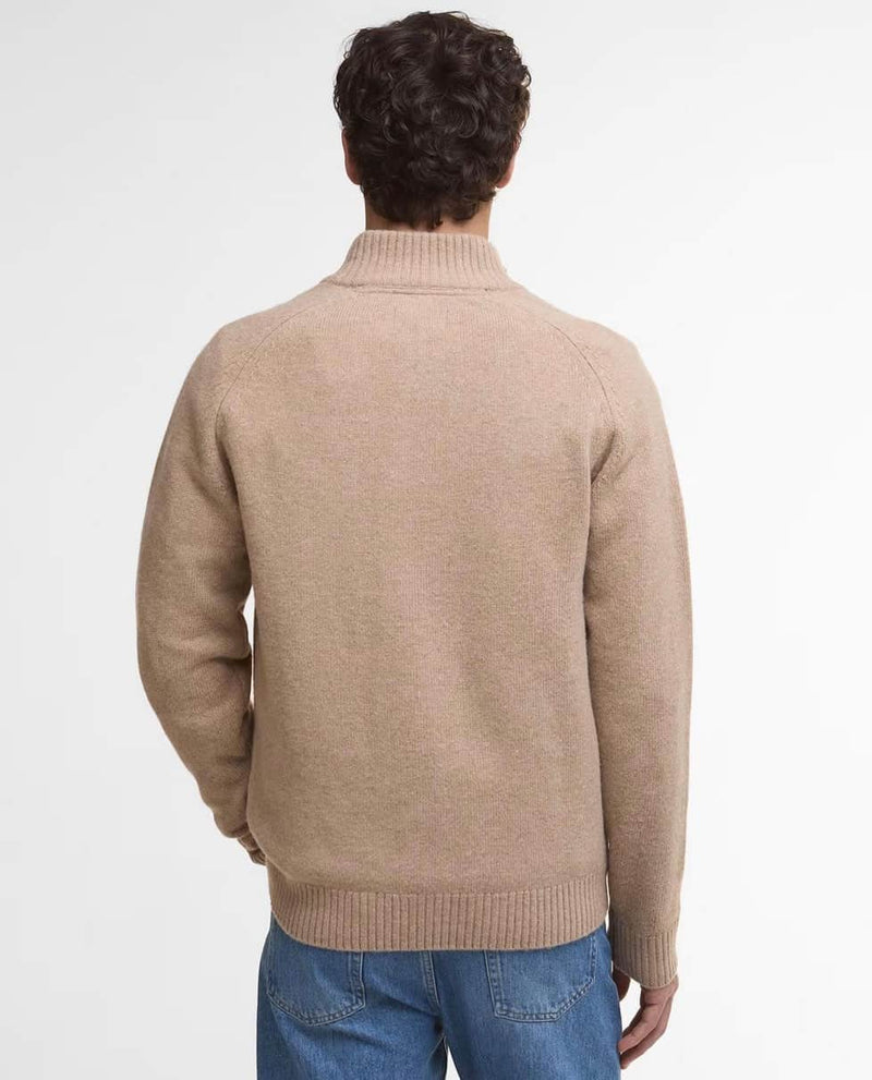 Barbour Mens Grangetown Half Zip Knitted Jumper Washed Stone Northern
