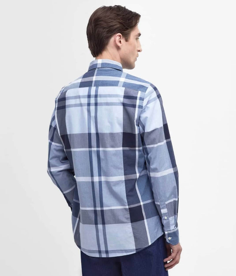 Barbour Mens Harris Tailored Fit Shirt Berwick Blue Tartan Northern