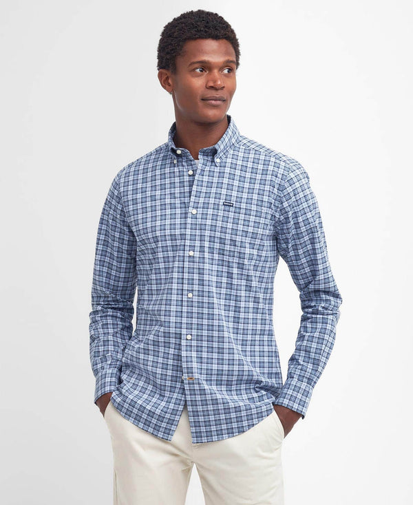 Barbour Mens Lomond Tailored Shirt Berwick Blue Tartan Northern