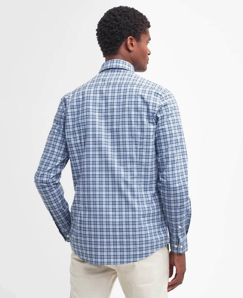 Barbour Mens Lomond Tailored Shirt Berwick Blue Tartan Northern