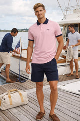 Barbour Mens Lynmouth Tipped Polo Shirt Mineral Pink Northern Ireland