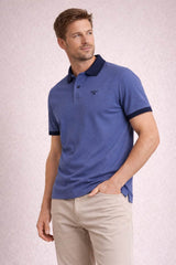 Barbour Mens Lynmouth Tipped Polo Shirt Oceana Blue Northern Ireland