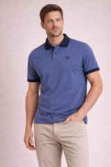 Barbour Mens Lynmouth Tipped Polo Shirt Oceana Blue Northern Ireland