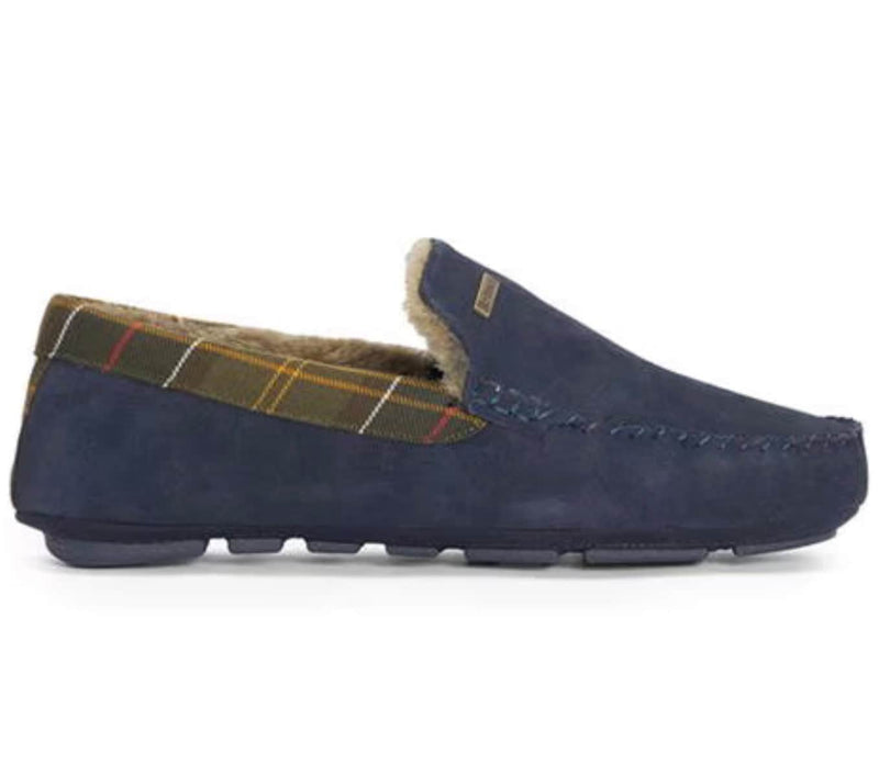 Barbour Mens Monty Moccasin Slippers Navy Suede Northern Ireland