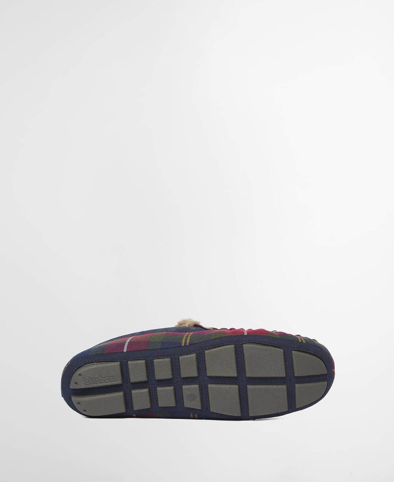 Barbour Mens Monty Slippers Winterberry Tartan Northern Ireland