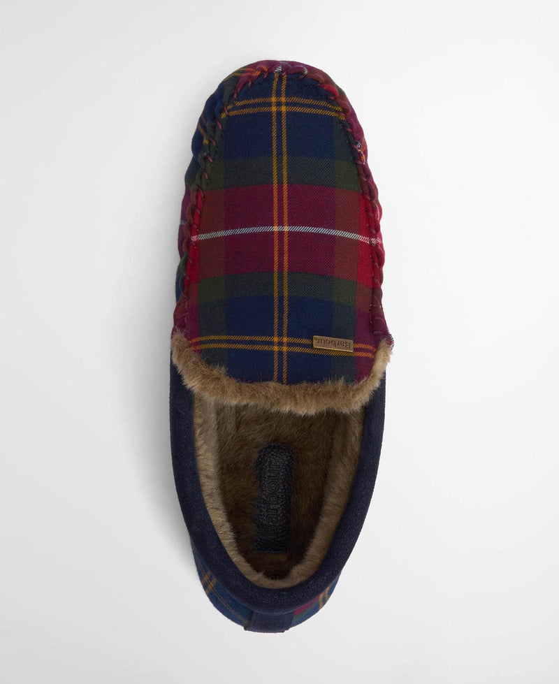 Barbour Mens Monty Slippers Winterberry Tartan Northern Ireland