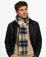 Barbour Mens New Check Tartan Scarf Sand Beige Plaid Northern Ireland