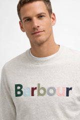 Barbour Mens Pique Applique Crew Sweatshirt Ecru Marl Northern