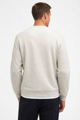 Barbour Mens Pique Applique Crew Sweatshirt Ecru Marl Northern