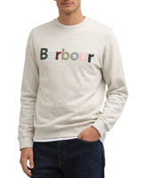 Barbour Mens Pique Applique Crew Sweatshirt Ecru Marl Northern