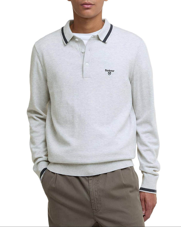 Barbour Mens Ruction Knitted Polo Shirt Mist Grey Northern Ireland