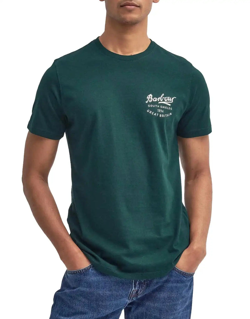 Barbour Mens Script Graphic T-Shirt Seaweed Green Northern Ireland