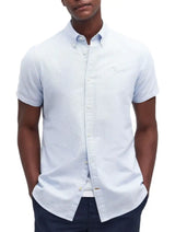 Barbour Mens Stripe Oxtown Short Sleeve Shirt Sky Blue Northern