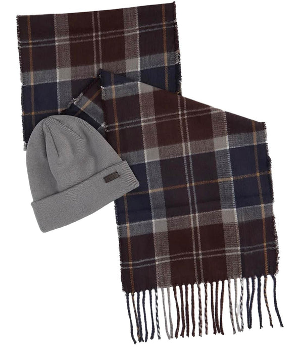 Barbour Mens Swinton & Galingale - Beanie & Scarf Gift Set Northern