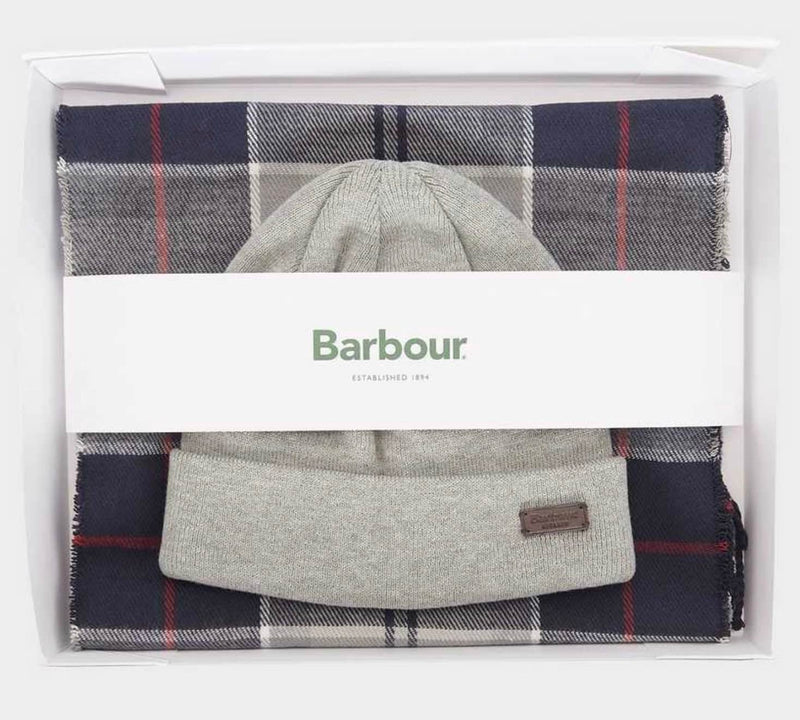 Barbour Mens Swinton & Galingale - Beanie & Scarf Gift Set Northern