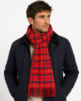 Barbour Mens Tartan Lambswool Scarf Cardinal Red Tartan Northern