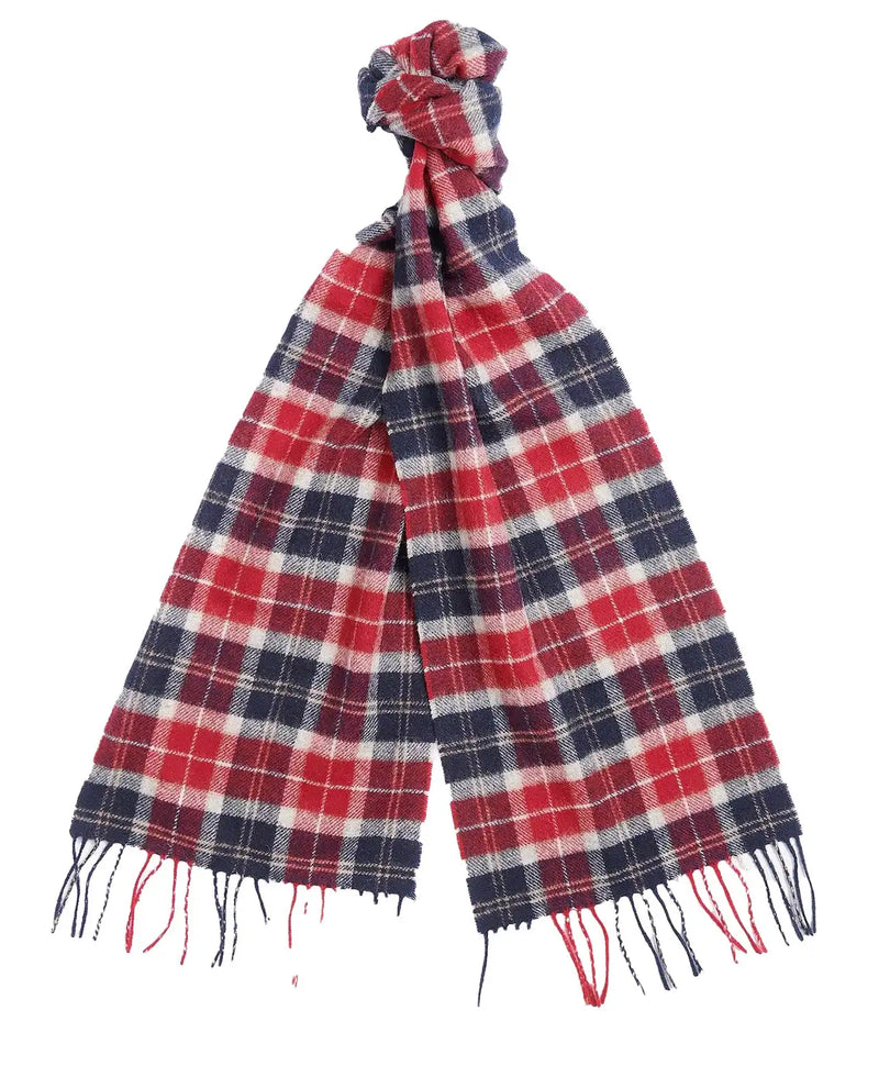 Barbour Mens Tartan Lambswool Scarf Cranberry Tartan Northern Ireland