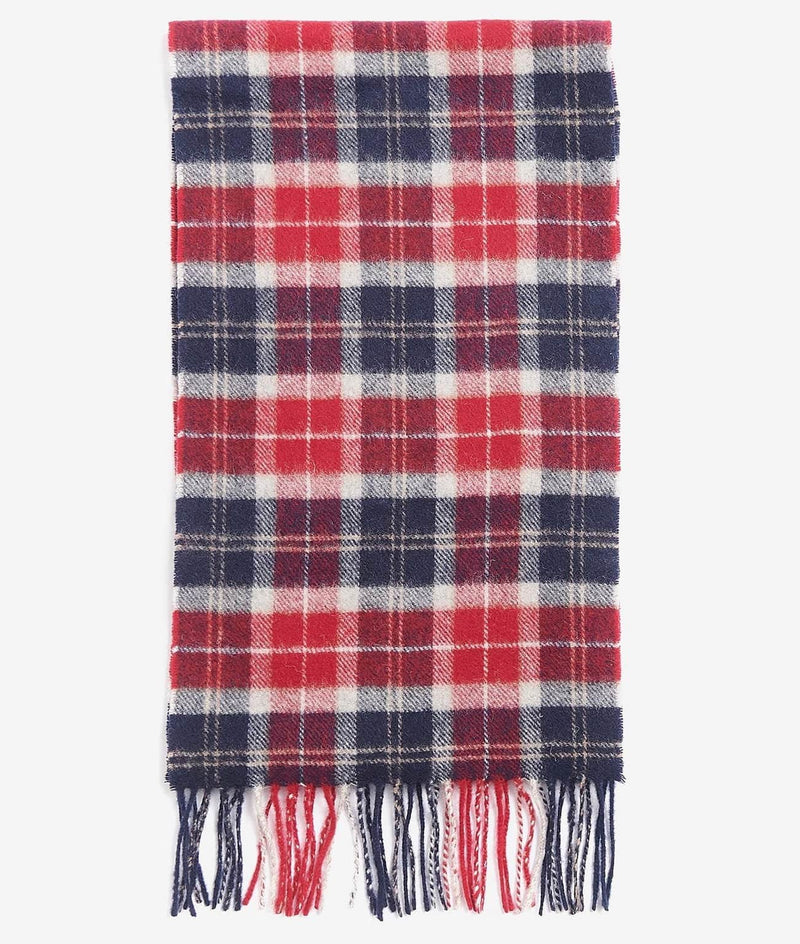 Barbour Mens Tartan Lambswool Scarf Cranberry Tartan Northern Ireland