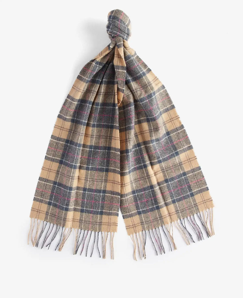 Barbour Mens Tartan Lambswool Scarf Dress Beige Northern Ireland