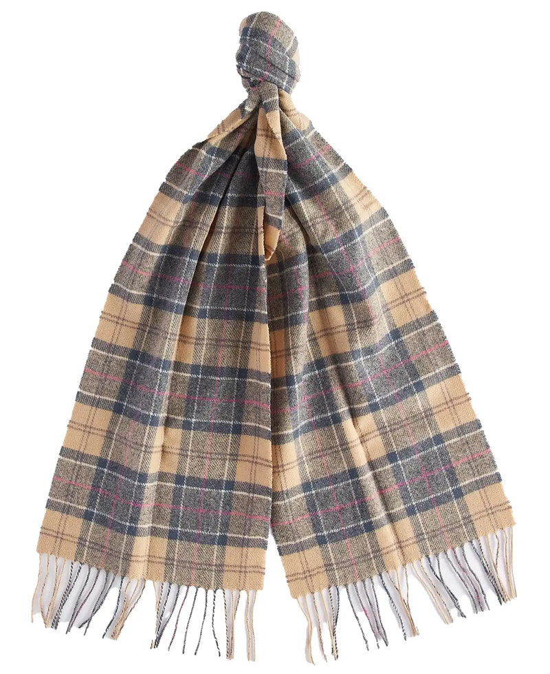 Barbour Mens Tartan Lambswool Scarf Dress Beige Northern Ireland