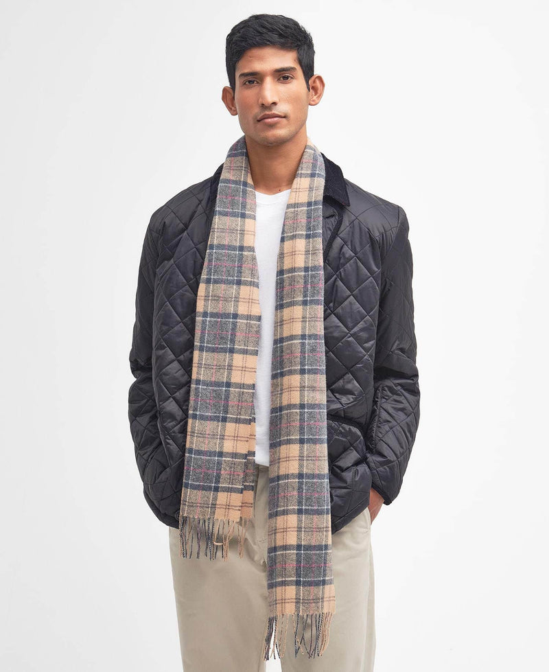 Barbour Mens Tartan Lambswool Scarf Dress Beige Northern Ireland