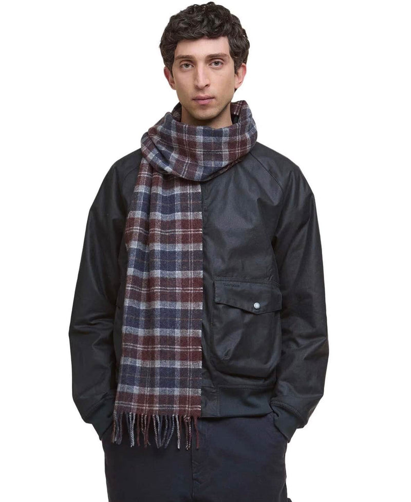 Barbour Mens Tartan Lambswool Scarf Midnight Oak Northern Ireland