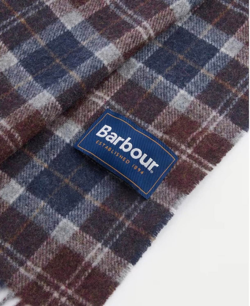 Barbour Mens Tartan Lambswool Scarf Midnight Oak Northern Ireland
