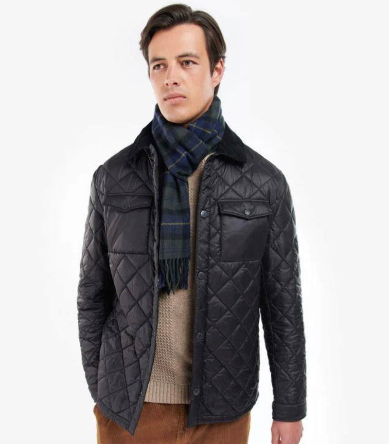 Barbour Mens Tartan Lambswool Scarf Olive Night Northern Ireland