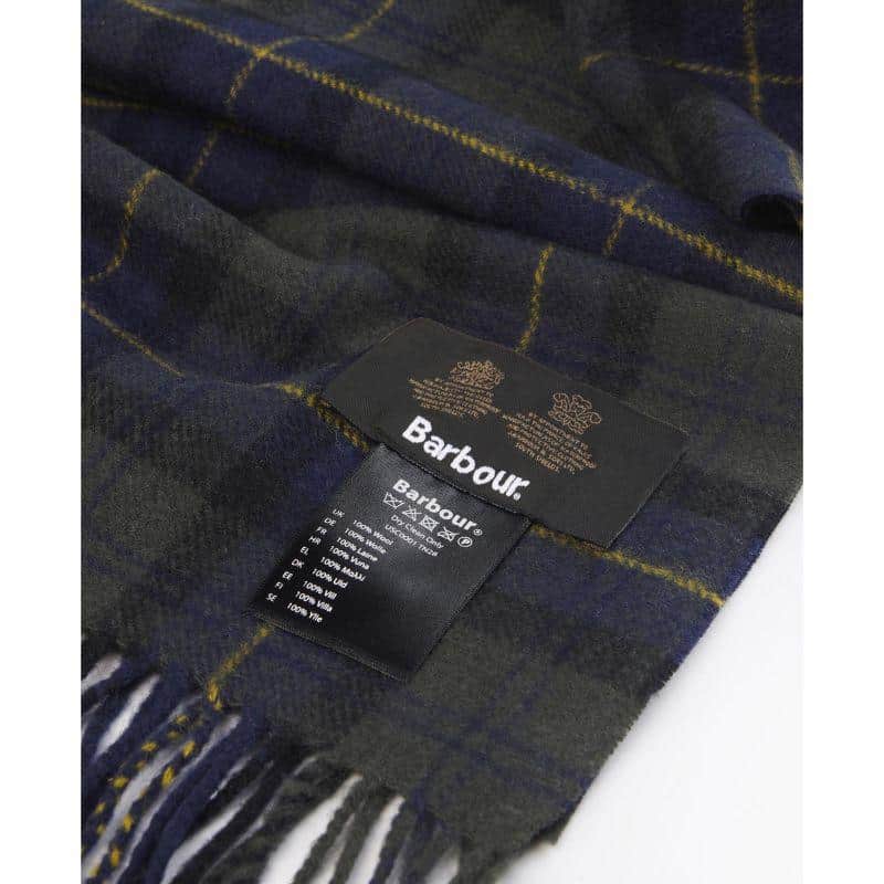 Barbour Mens Tartan Lambswool Scarf Olive Night Northern Ireland