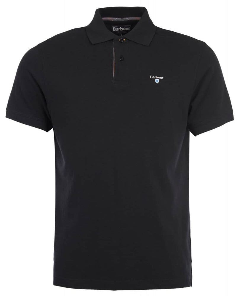 Barbour Mens Tartan Pique Polo Shirt Black Northern Ireland Belfast