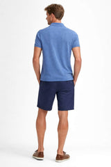 Barbour Mens Tartan Pique Polo Shirt Dark Chambray Marl Blue Northern