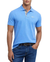 Barbour Mens Tartan Pique Polo Shirt Delft Blue Northern Ireland
