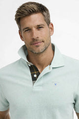 Barbour Mens Tartan Pique Polo Shirt Mint Blue Northern Ireland