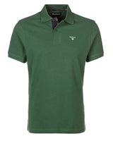 Green barbour polo shirt on a white background