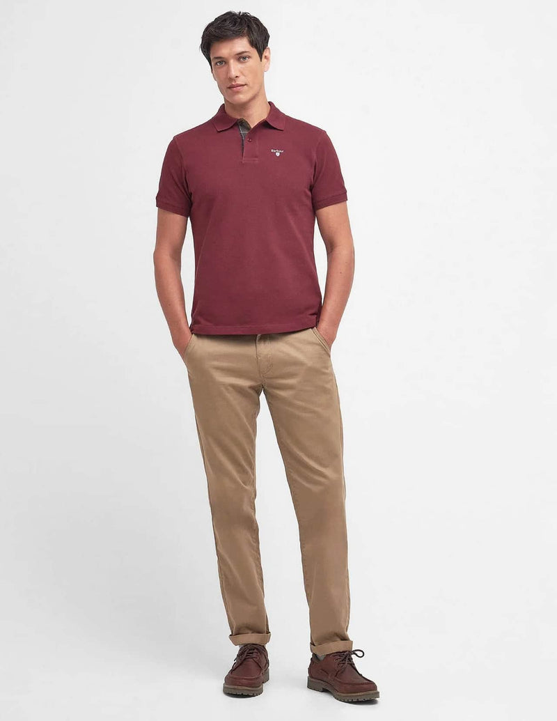 Barbour Mens Tartan Pique Polo Shirt Ruby Northern Ireland Belfast