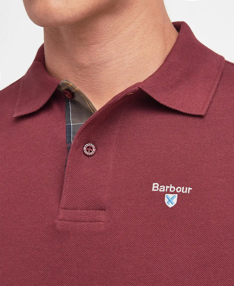 Barbour Mens Tartan Pique Polo Shirt Ruby Northern Ireland Belfast