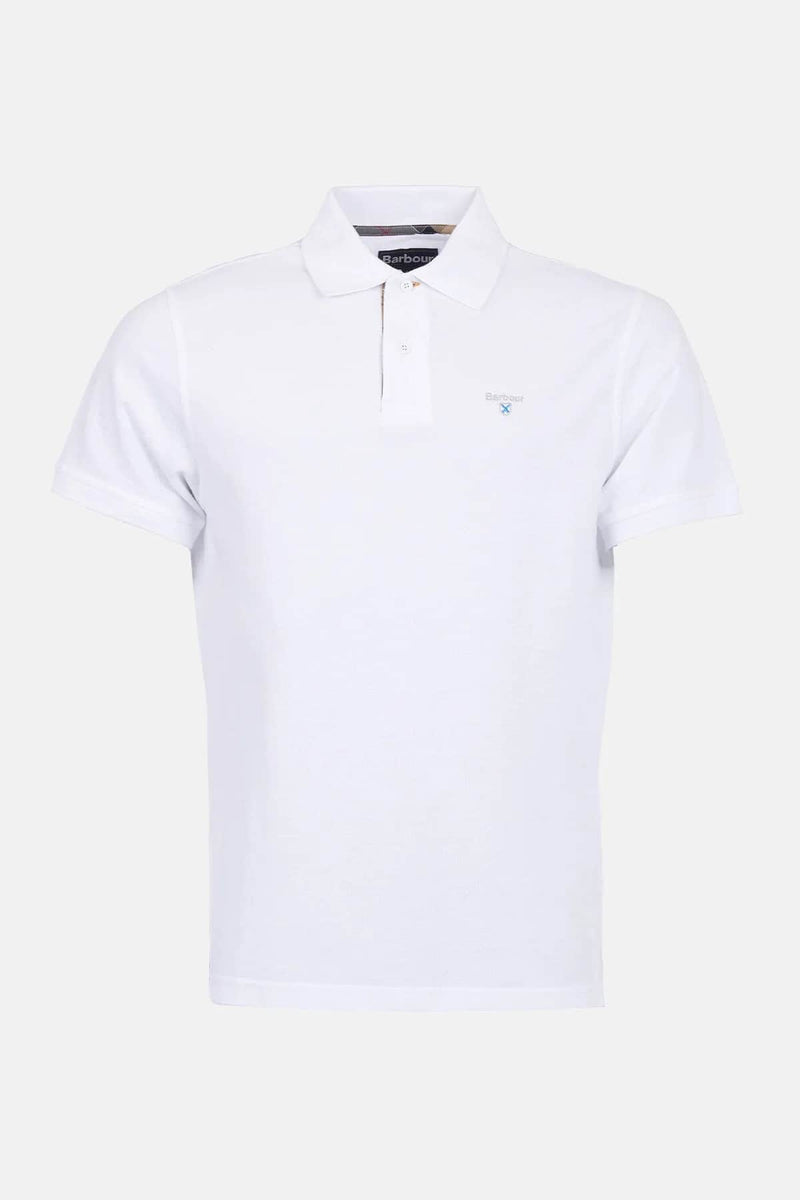 Barbour Mens Tartan Pique Polo Shirt White/Dress Northern Ireland