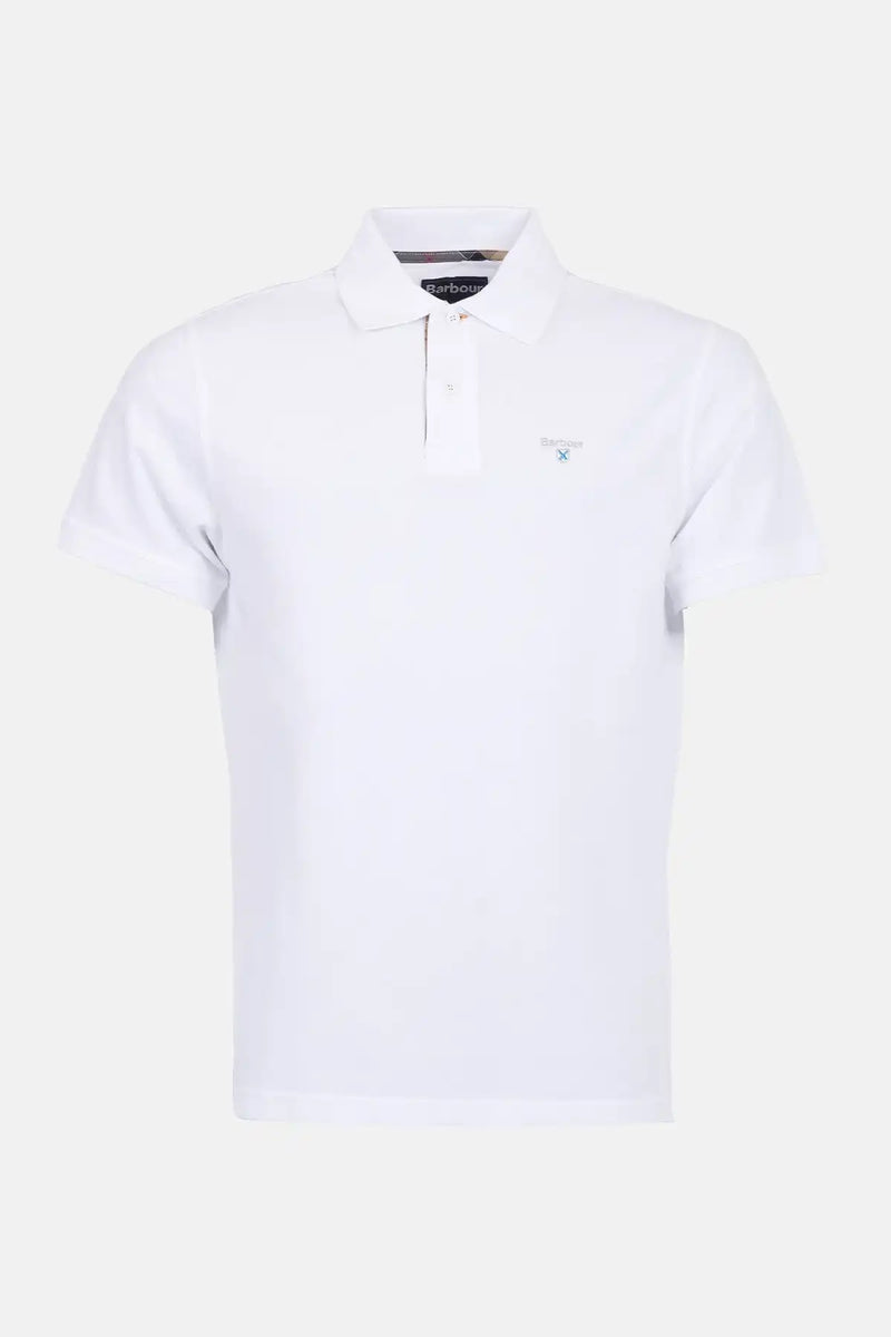 Barbour Mens Tartan Pique Polo Shirt White/Dress Northern Ireland