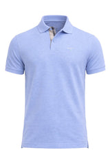 Barbour Mens Tartan Pique Polo Sky Marl Blue Northern Ireland Belfast
