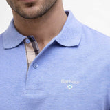 Barbour Mens Tartan Pique Polo Sky Marl Blue Northern Ireland Belfast
