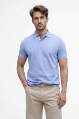 Barbour Mens Tartan Pique Polo Sky Marl Blue Northern Ireland Belfast